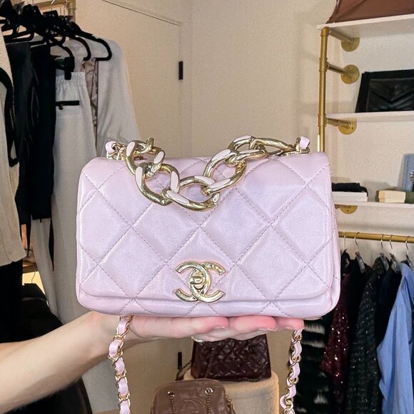 Chanel Light Pink Lambskin Mini Flap - Picture 2 of 7